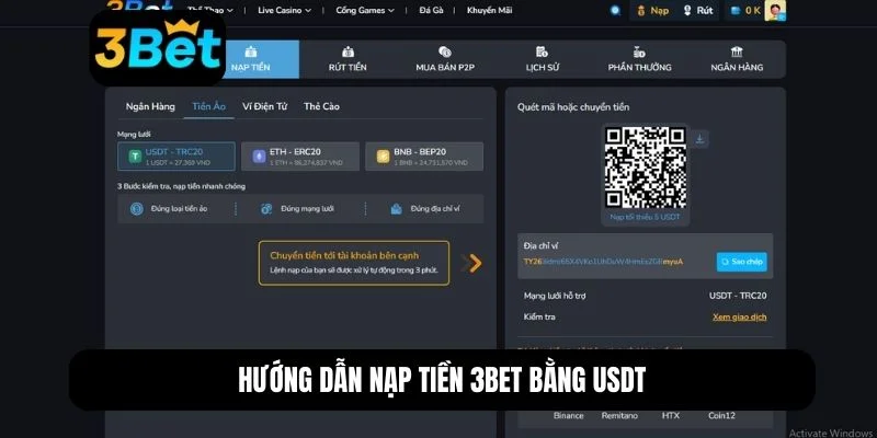 Nạp tiền 3BET