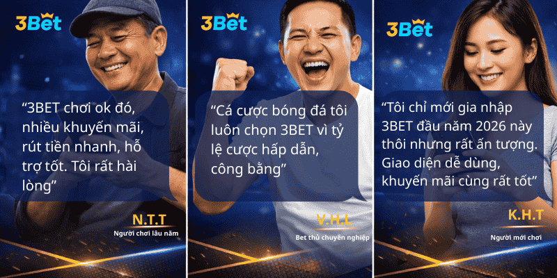 Đánh giá của người dùng thực tế khi trải nghiệm 3bet